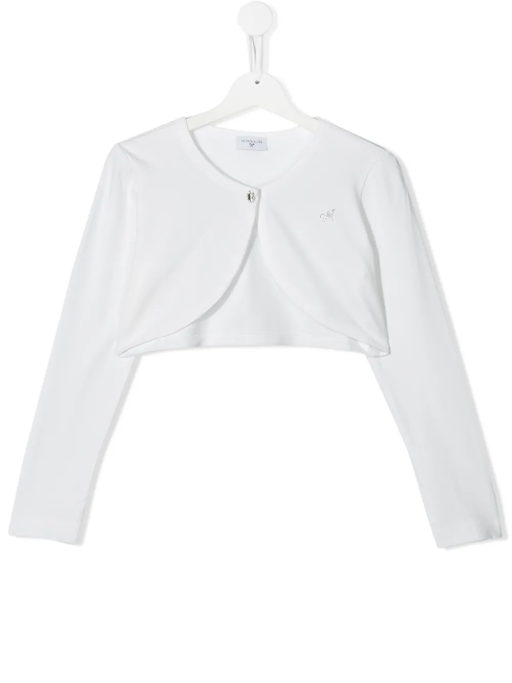 Monnalisa Teen Logo Cardigan In White