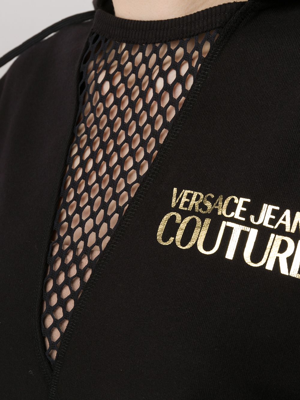 фото Versace jeans couture худи с сетчатой вставкой