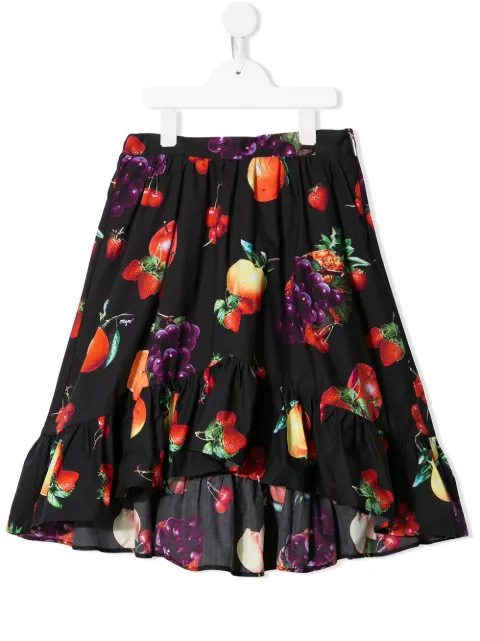 MSGM Kids fruit-print flared skirt