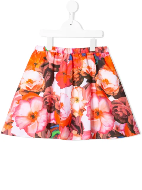 MSGM Kids floral-print A-line skirt