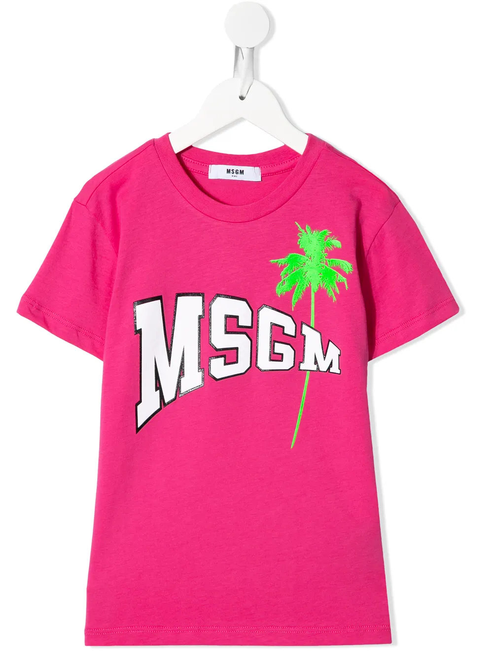 Msgm Kids logo-print crew-neck T-shirt Msgm Kids logo-print crew-neck T-shirt