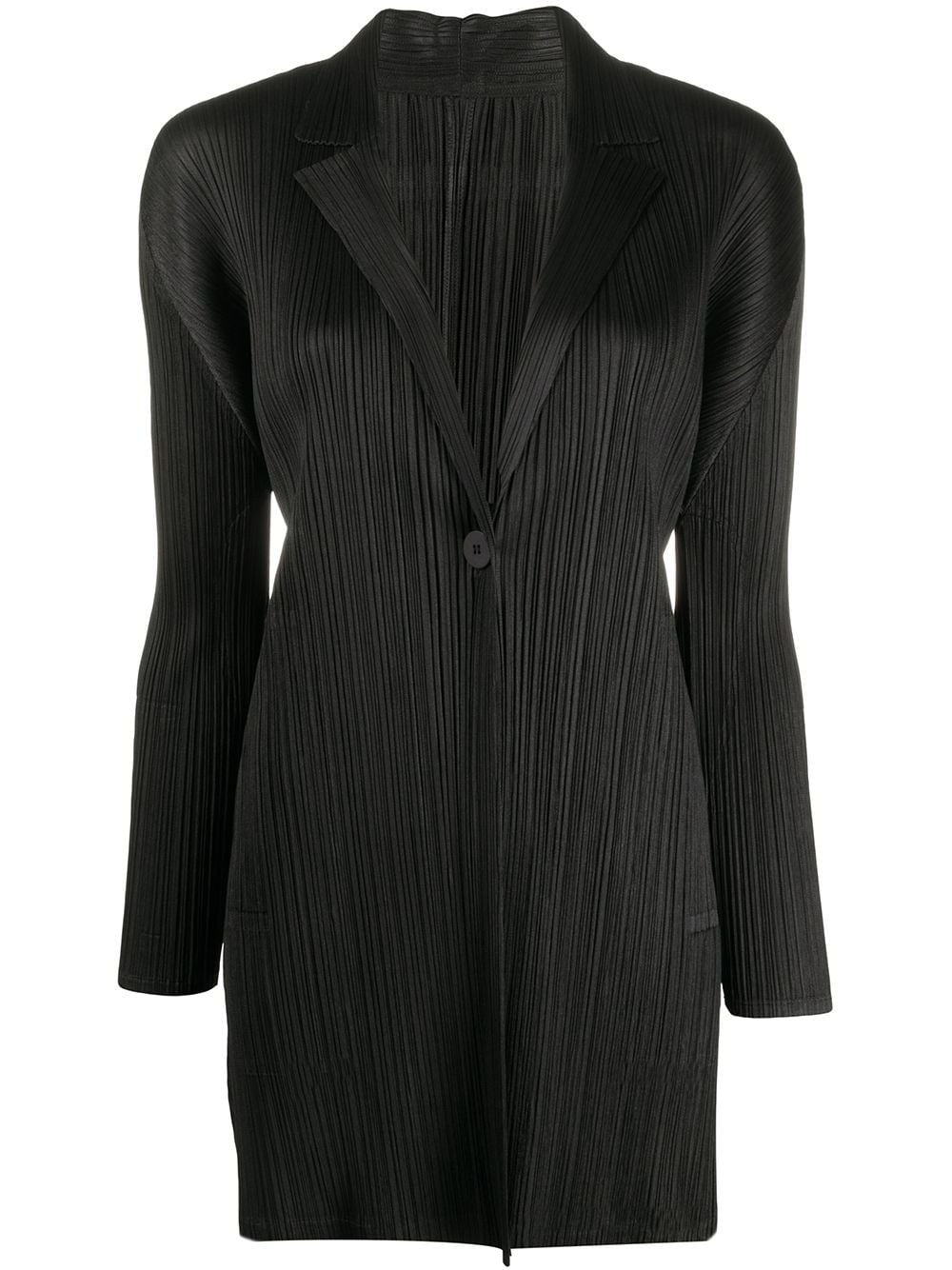 Shop Issey Miyake Pleated Lightweight Blazer In Black