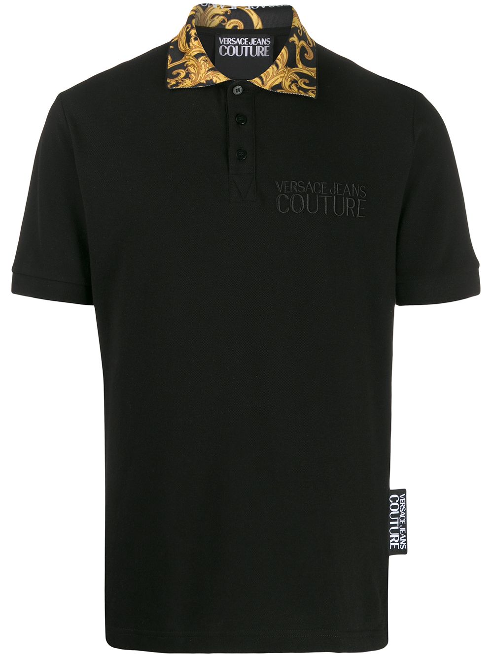 VERSACE JEANS COUTURE CONTRAST-COLLAR POLO SHIRT