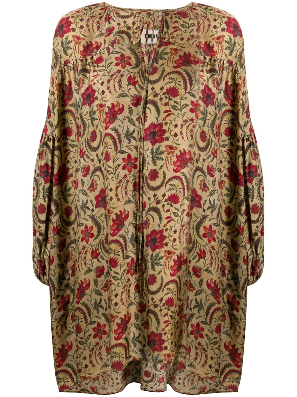 Uma Wang Floral Print Oversized Tunic In Brown