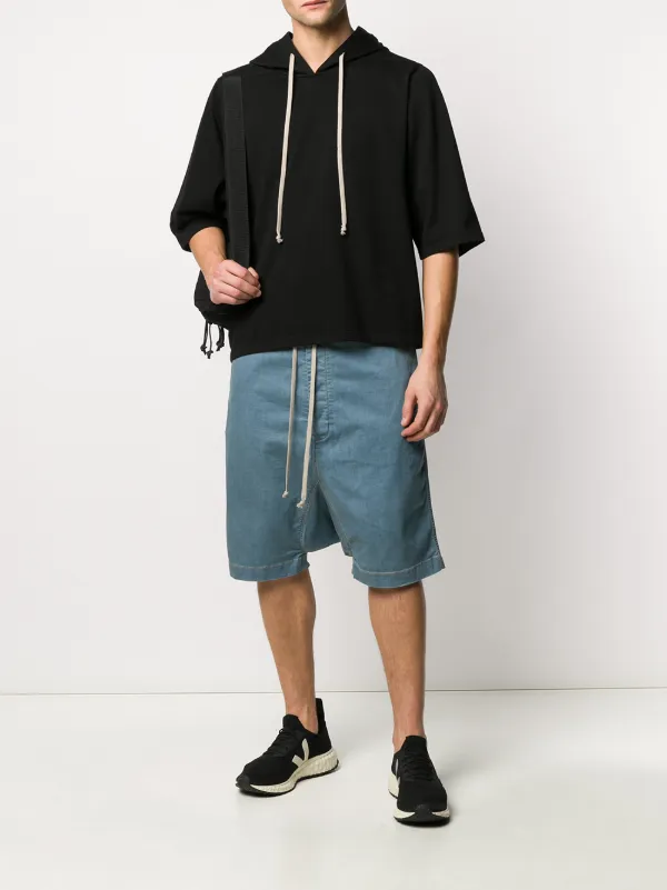 rick owens denim shorts