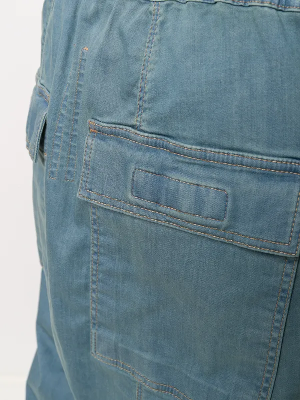 rick owens denim shorts