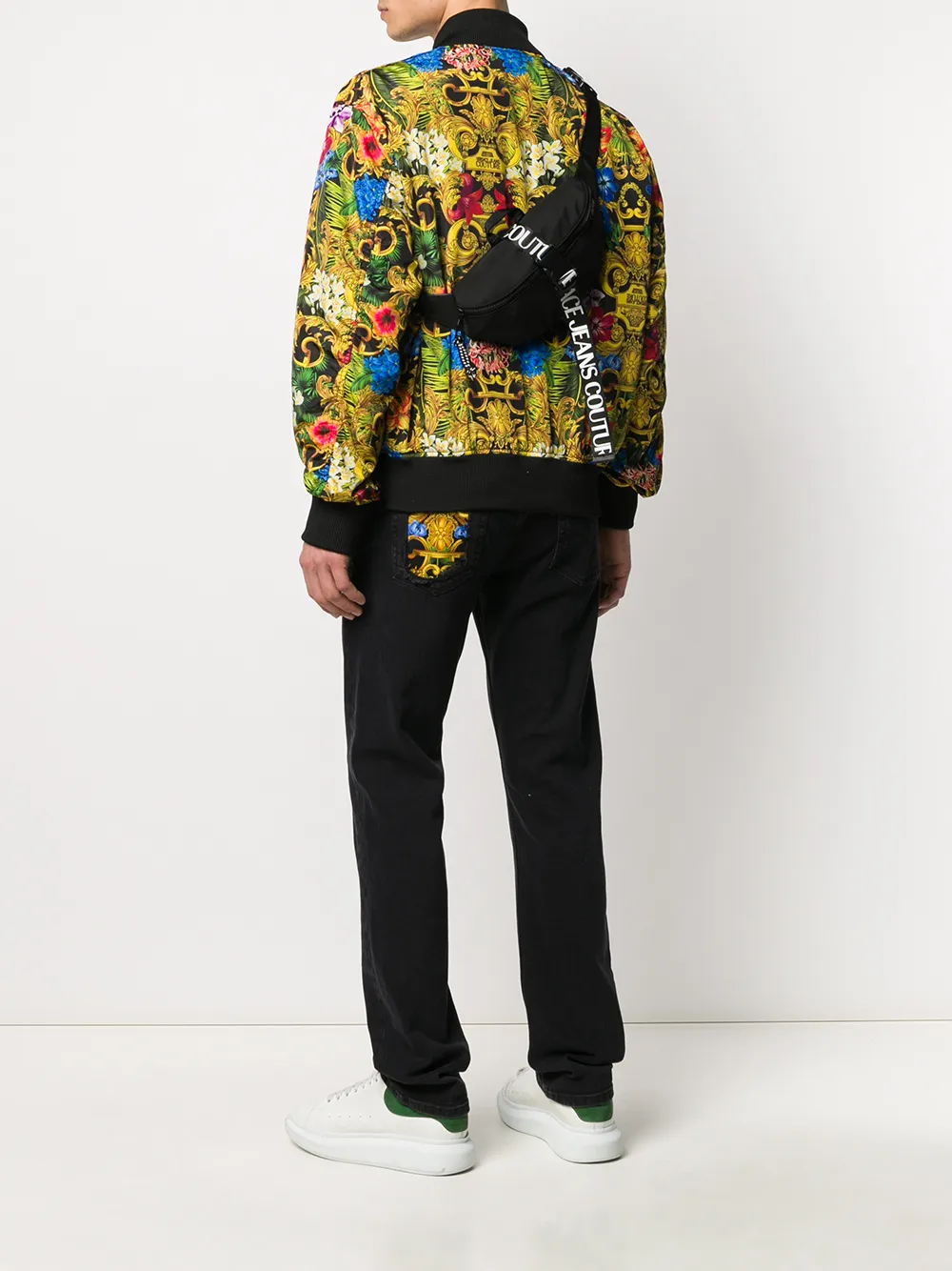 фото Versace jeans couture поясная сумка с контрастным логотипом