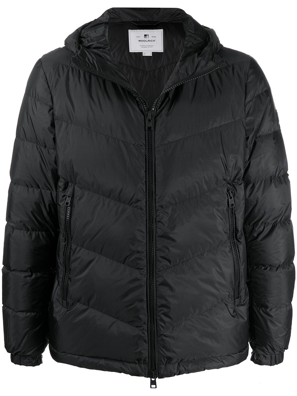 Shop Woolrich Gefütterte Kapuzenjacke In Black