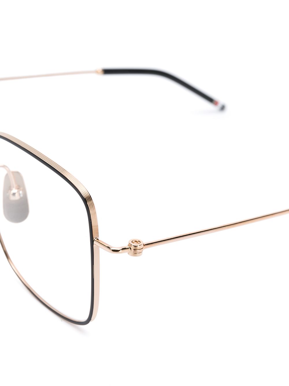 фото Thom browne eyewear rwb detail square-frame glasses