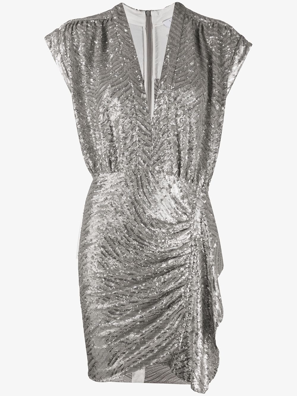 IRO SEQUIN DRAPED FITTED DRESS