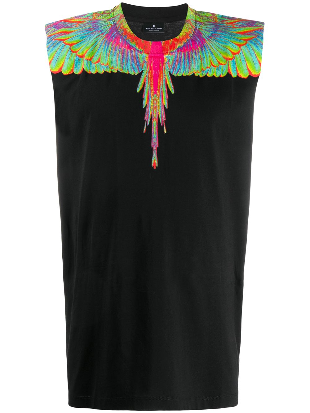 Marcelo Burlon County Of Milan Multicolored Wings T-shirt In Black