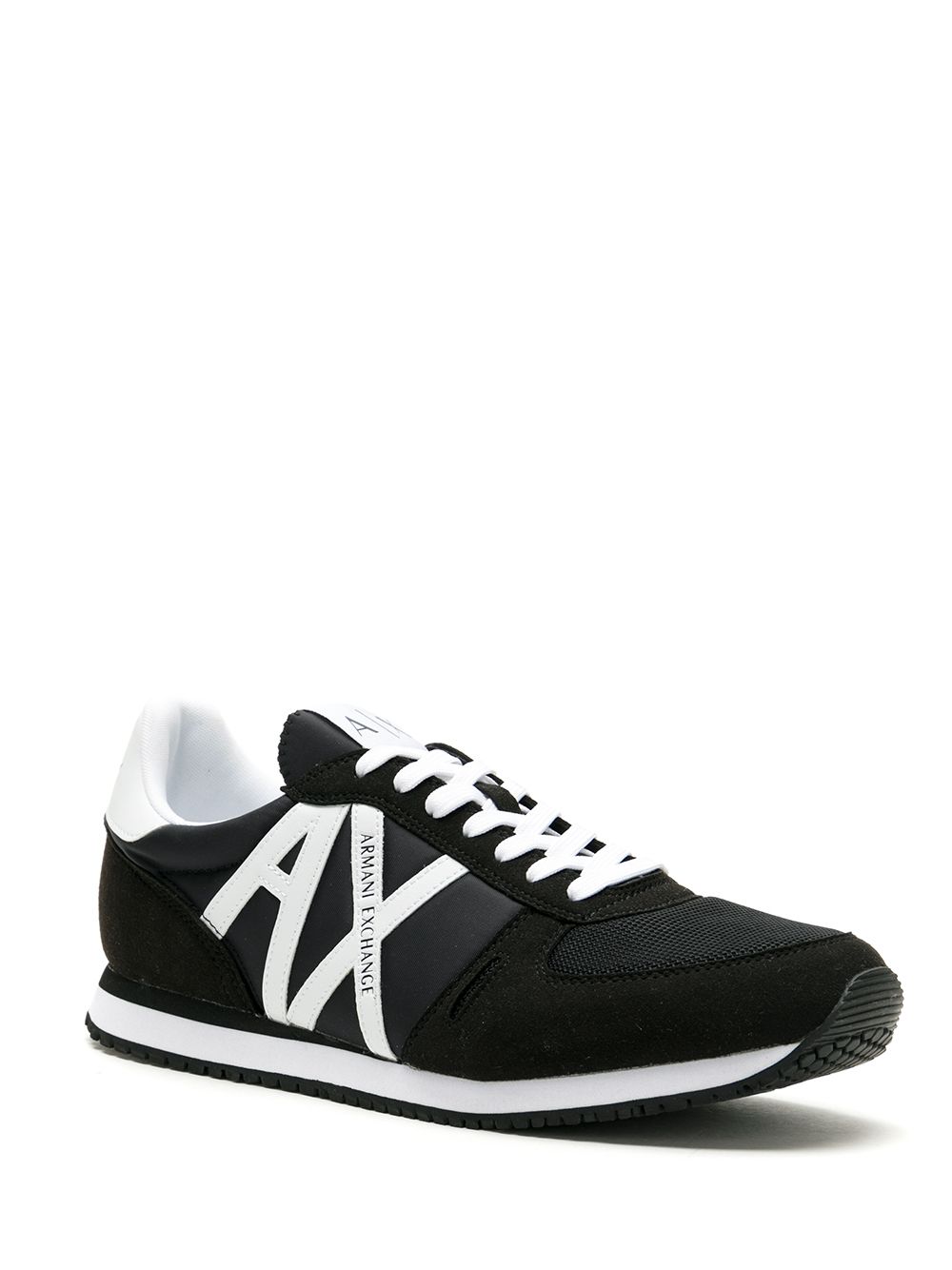 Image 2 of Armani Exchange logo patch low-top sneakers