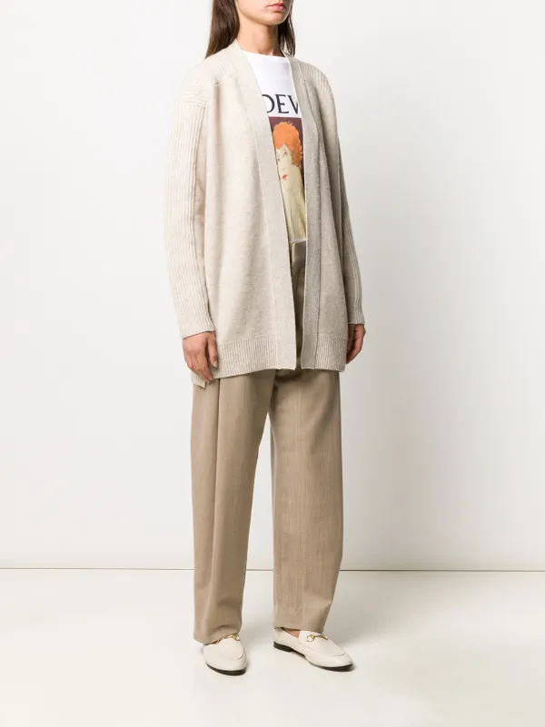 vince wool cashmere ribbed back cardigan