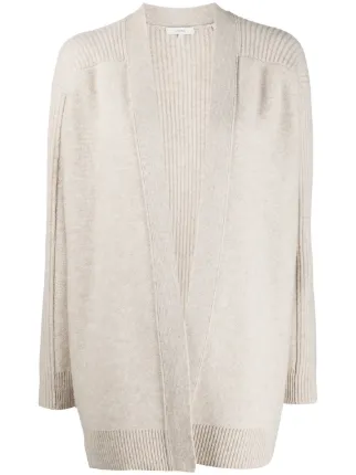 vince wool cashmere ribbed back cardigan