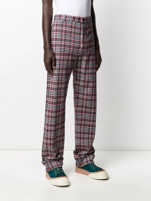 Shop Marni check tailored trousers with 