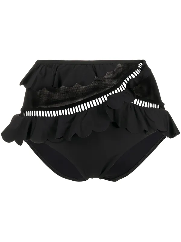 black frill bikini bottoms