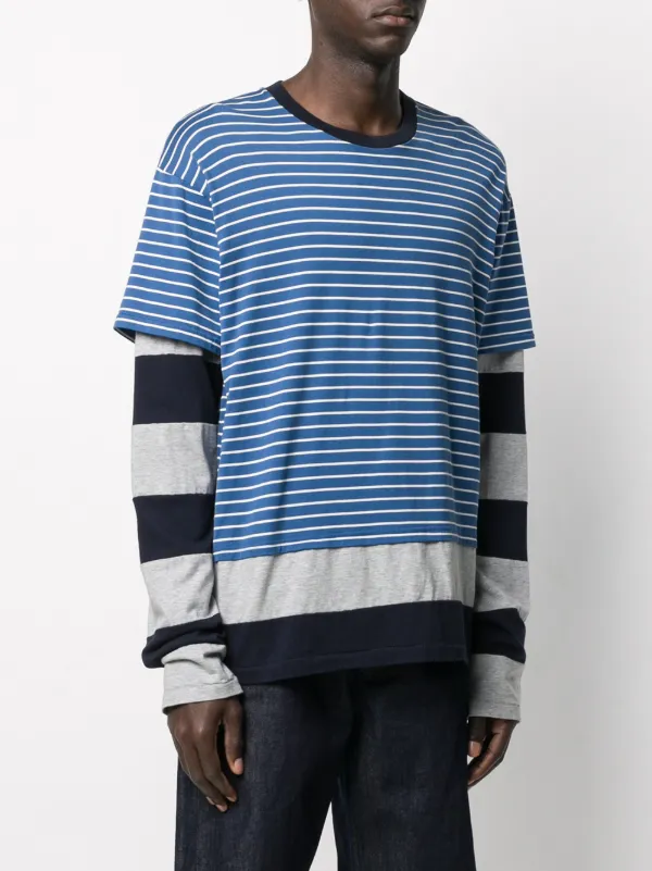 Layered striped shirt clearance