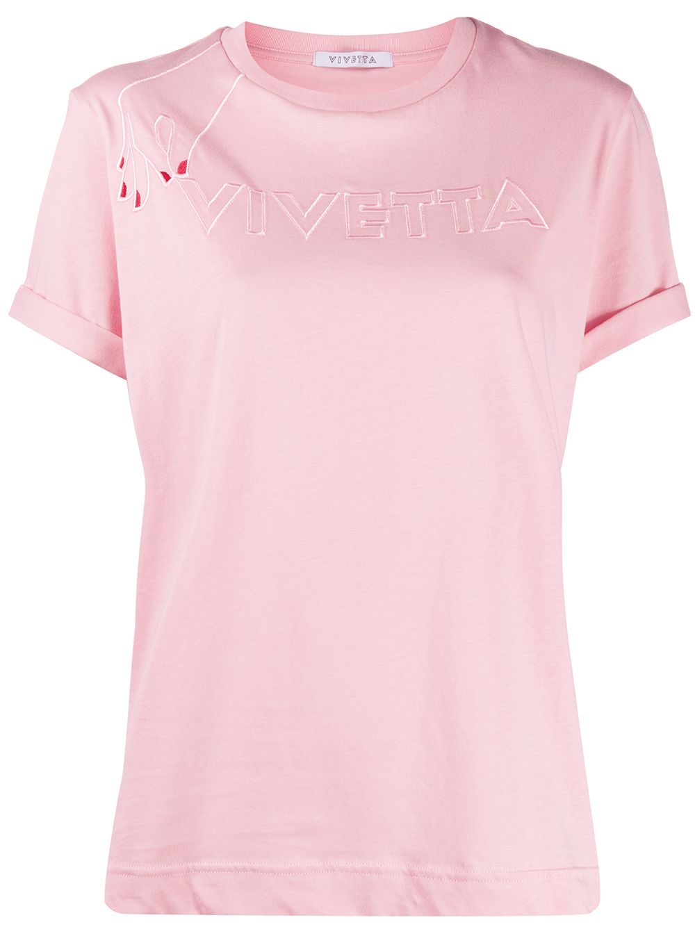Vivetta Embroidered Logo T-shirt In Pink