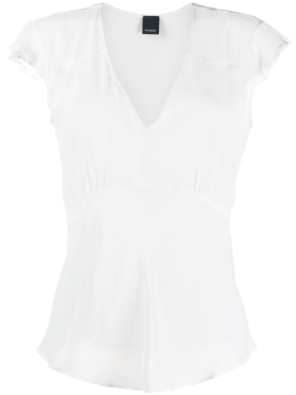 Shop Pinko Short-sleeve V-neck Top In White