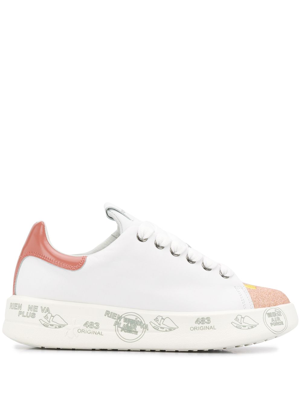 Shop White Premiata Belle Platform Sole Sneakers In White