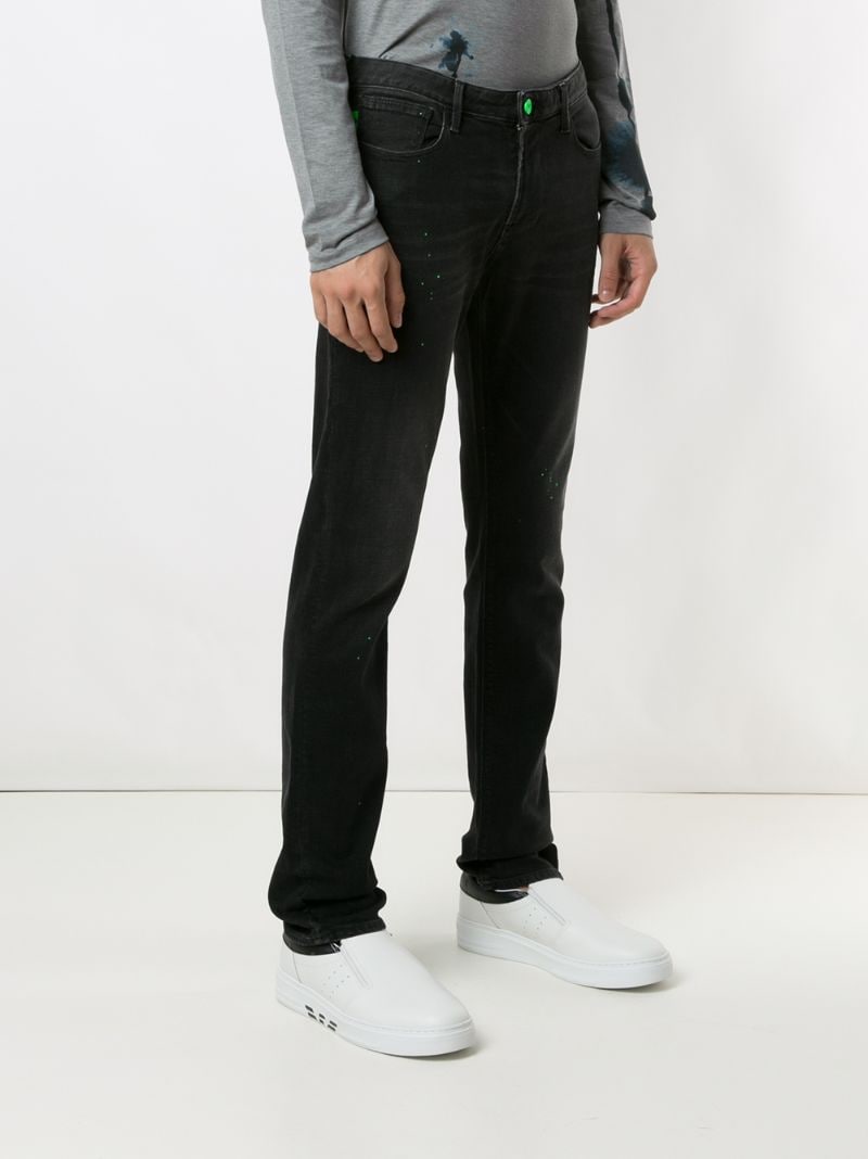 Shop Emporio Armani Slim Fit Jeans In Black