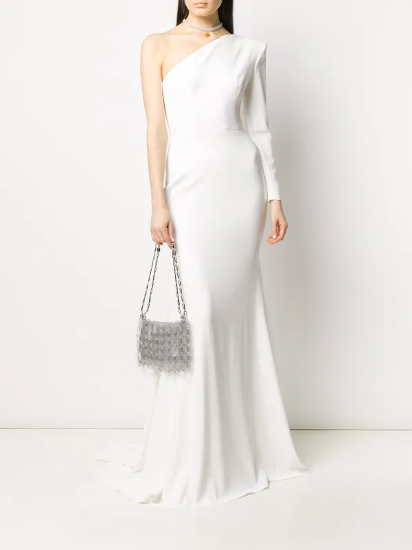 Alex Perry Fitted One Shoulder Fishtail Gown Farfetch Com