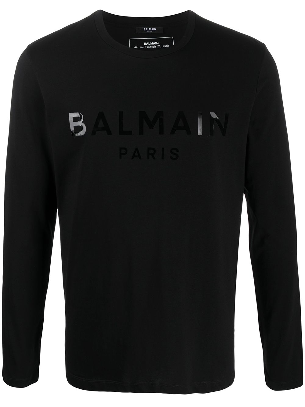 Balmain Logo-print Long-sleeve T-shirt In Black