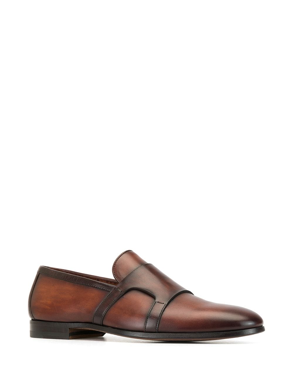 Shop Magnanni Low Heel Loafers In Brown