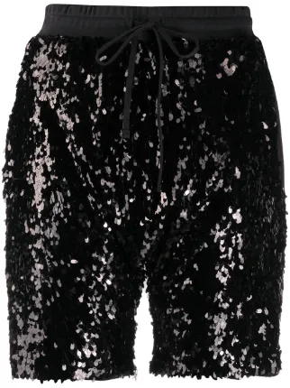 R13 sequin detailed track shorts 
