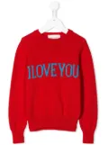 Alberta Ferretti Kids slogan-embroidered sweater