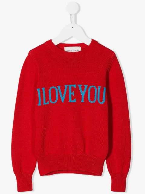 Alberta Ferretti Kids slogan-embroidered sweater