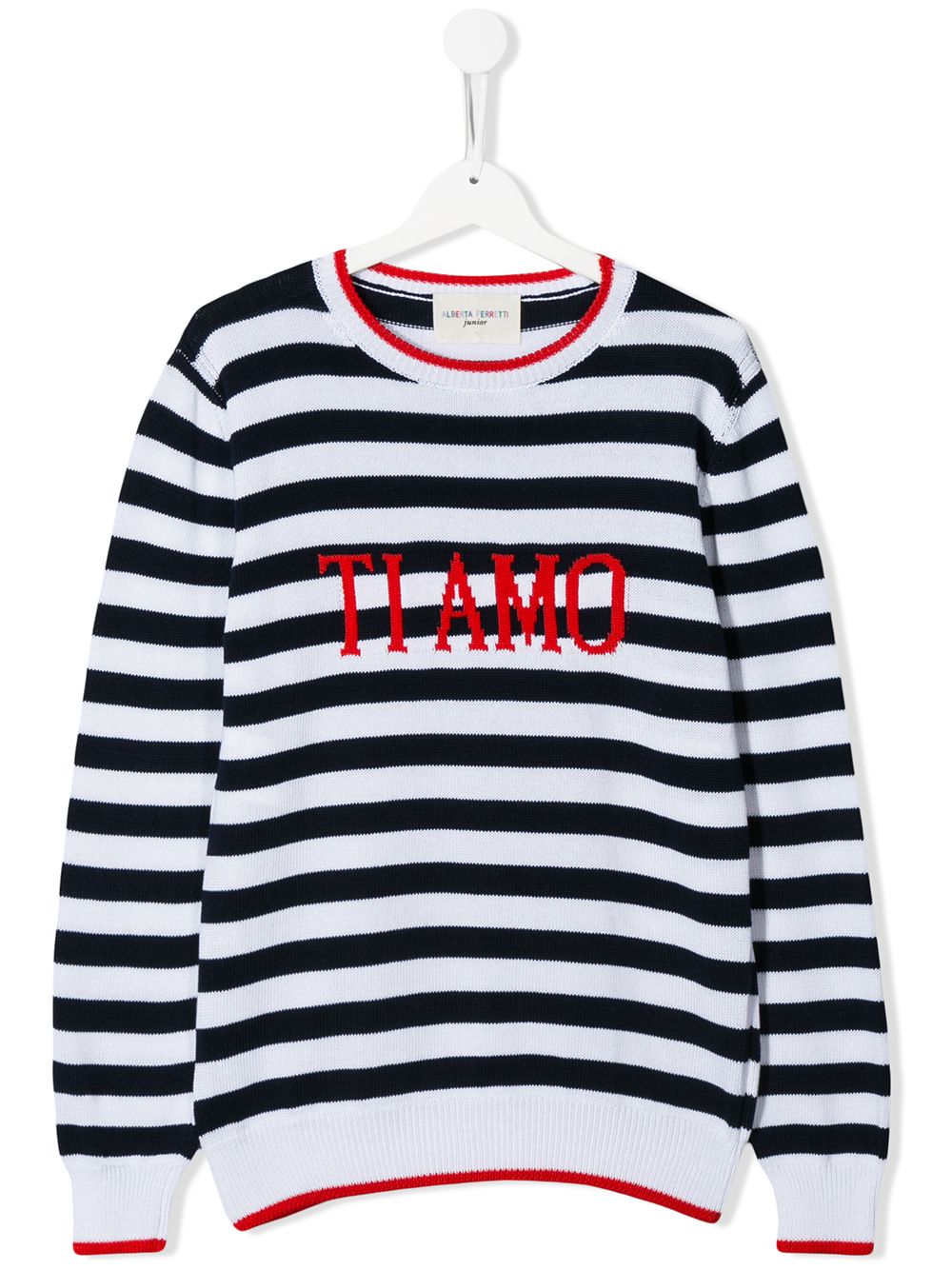 фото Alberta ferretti kids teen ti amo striped jumper