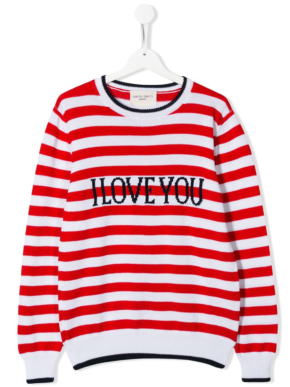 фото Alberta ferretti kids teen slogan striped jumper