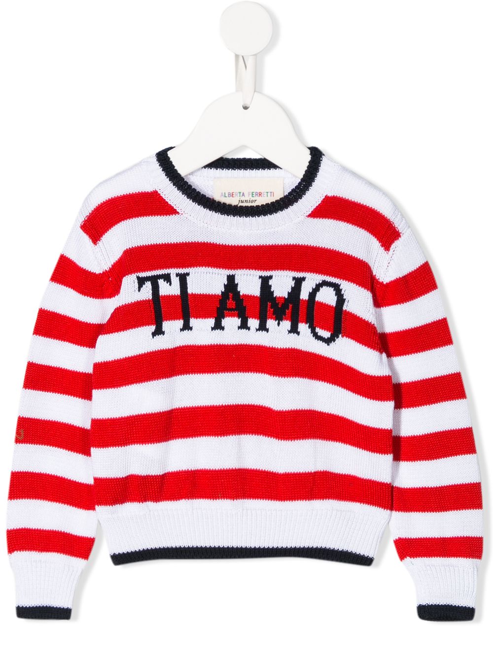 фото Alberta ferretti kids slogan striped jumper