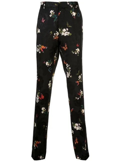 AMIRI pantalones con pinzas y bordado floral