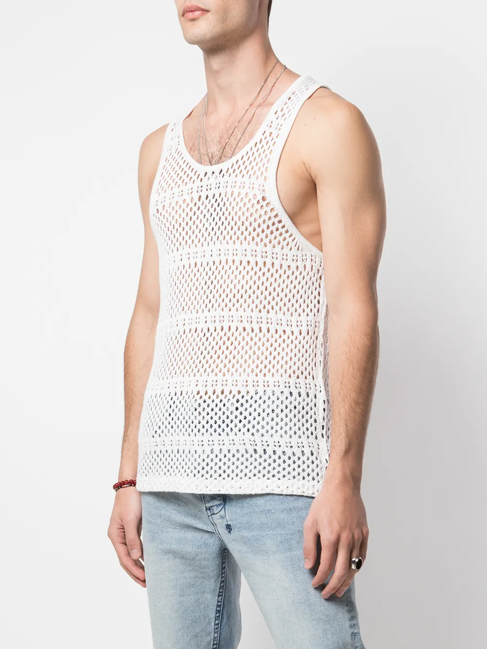 AMIRI Hemd met mesh Wit