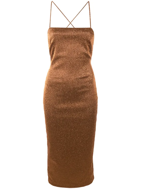 bronze midi dress