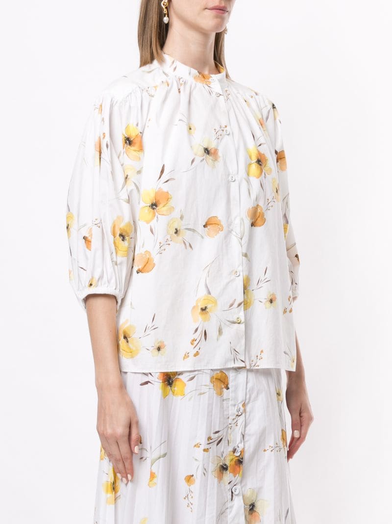 Shop Bec & Bridge Colette Floral Print Shirt In White