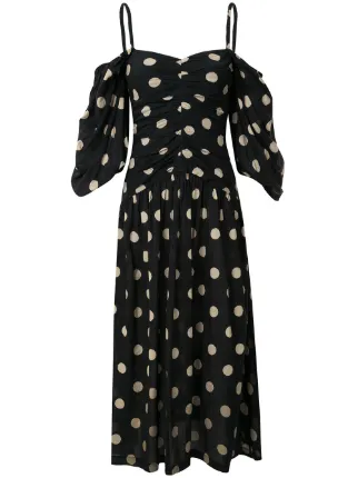 bec and bridge black and white polka dot dress