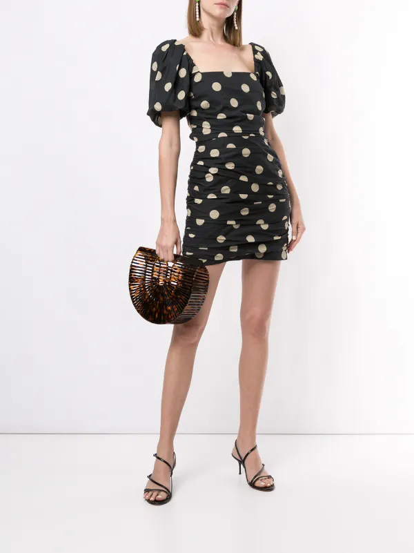 bec and bridge black and white polka dot dress