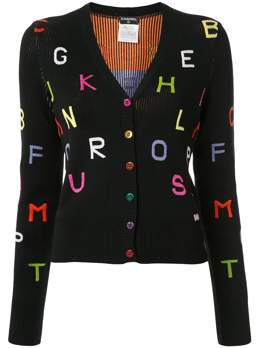 Image 1 of Chanel Pre-Owned 2001 embroidered alphabet cardigan