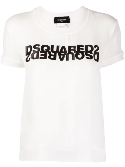 DSQUARED2 mirrored logo georgette top