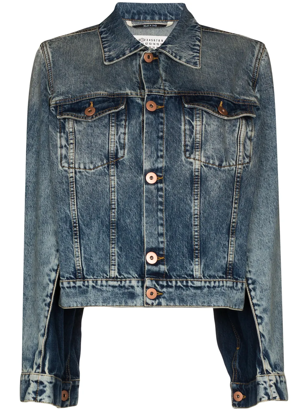 Maison Margiela Spliced Denim Jacket In Blue