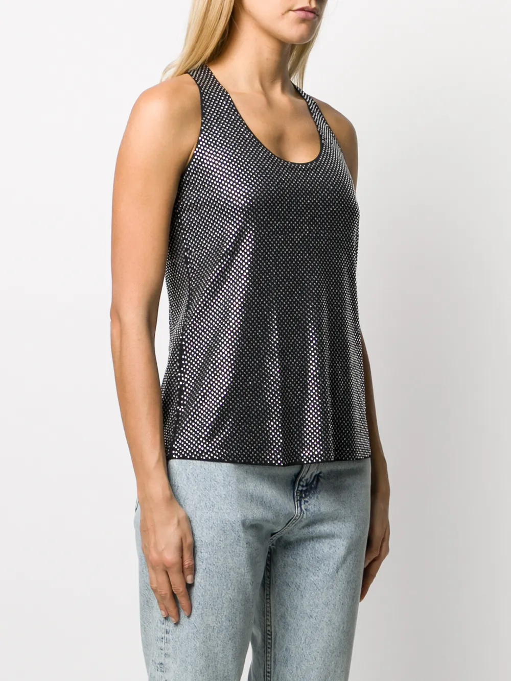 PINKO Tanktop met stras Zwart