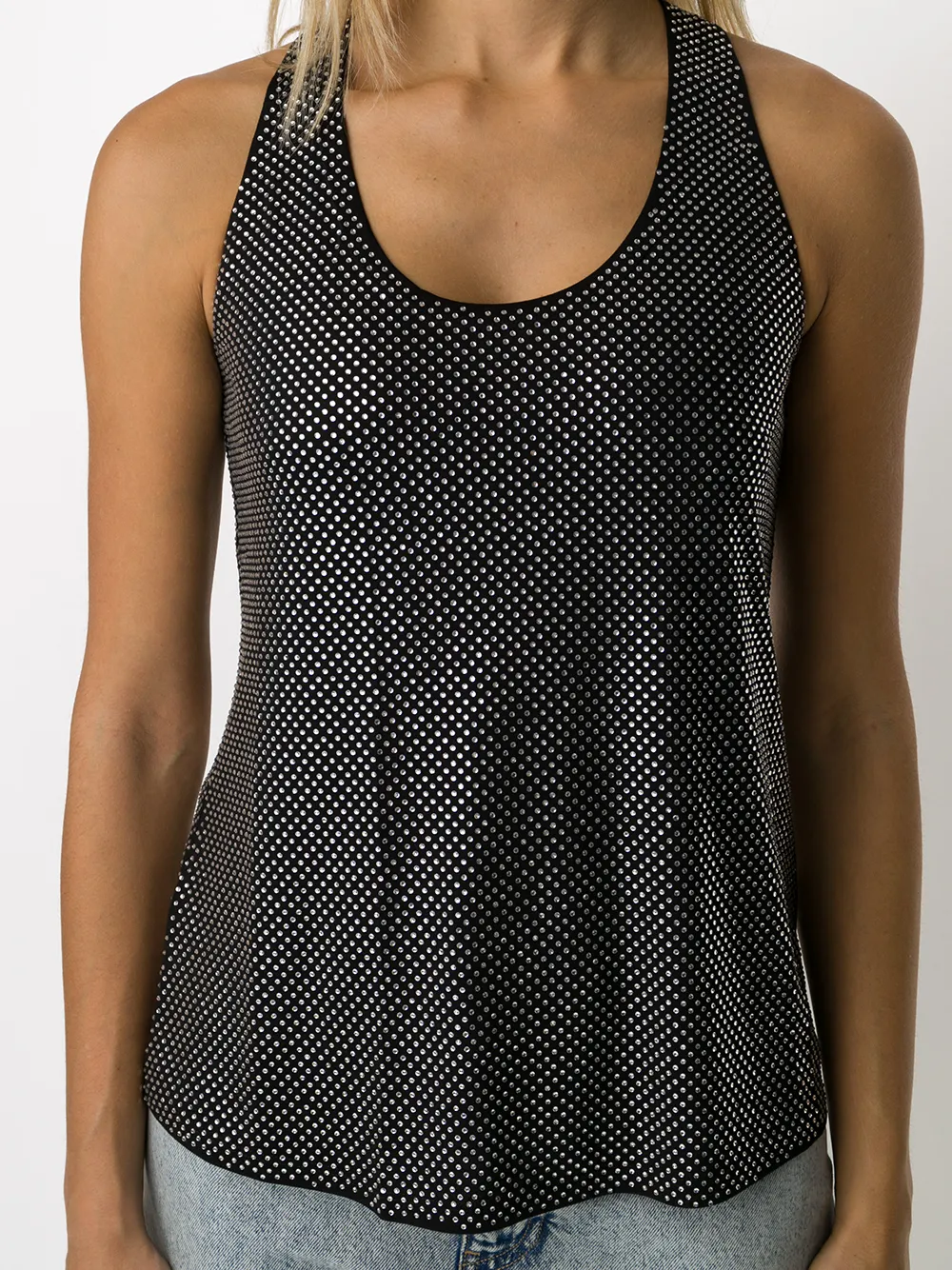 PINKO Tanktop met stras Zwart