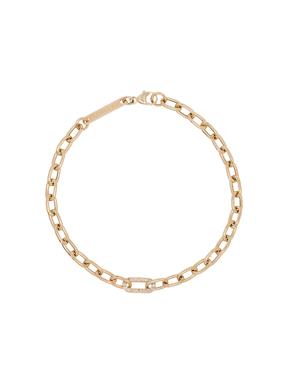 фото Zoe chicco 14kt gold chain pavé diamond bracelet