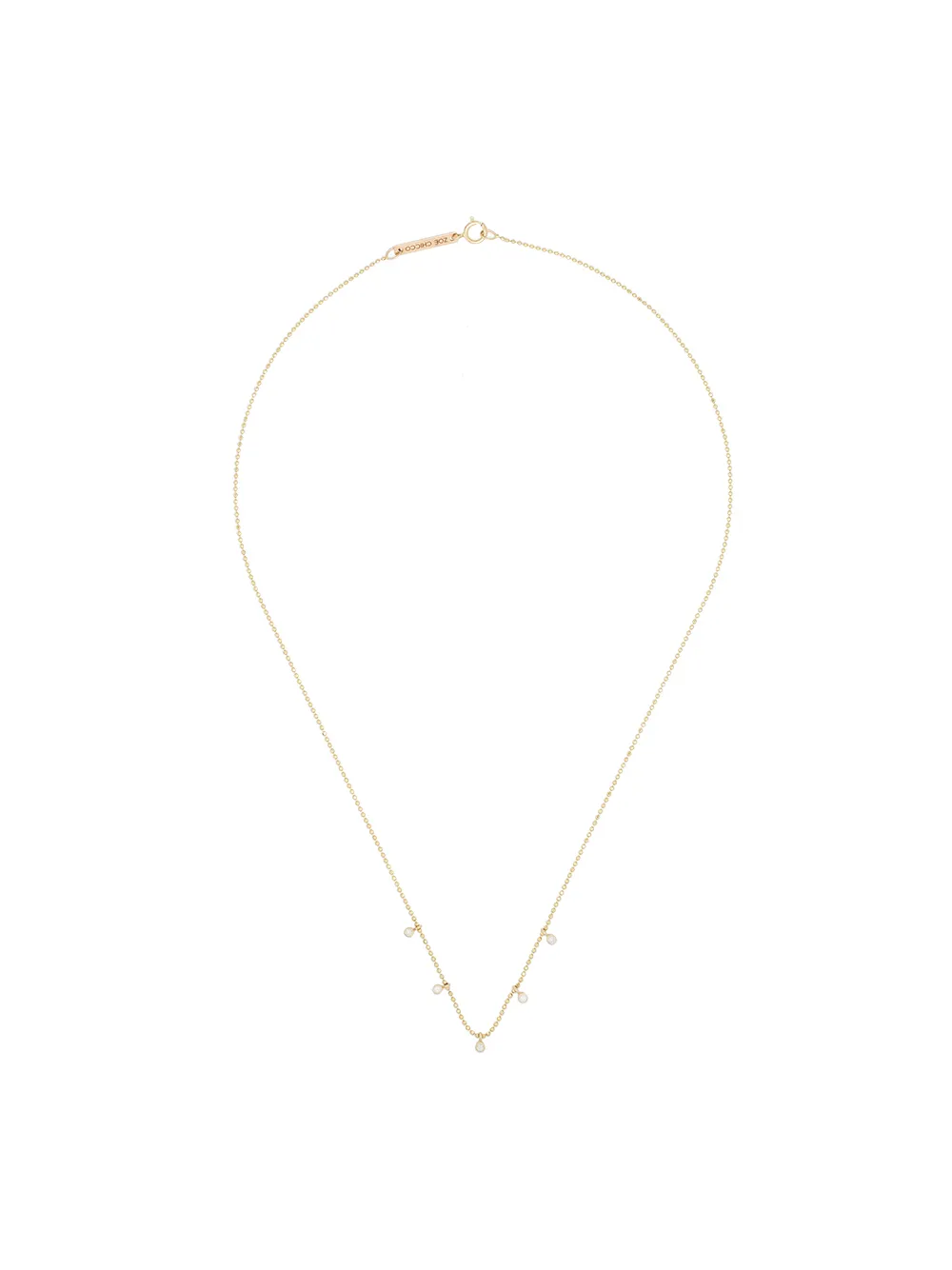 фото Zoe chicco 14kt yellow gold floating diamond necklace