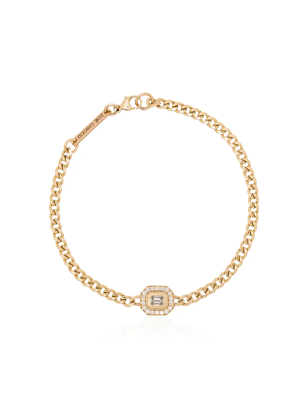 фото Zoe chicco 14kt yellow gold emerald cut diamond bracelet