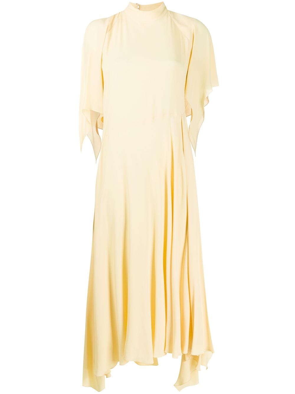 Erika Cavallini Short-sleeve Flared Midi Dress In Yellow