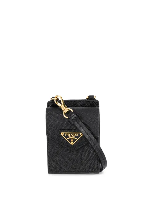 prada logo plaque mini pouch